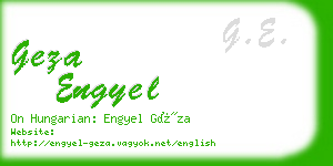 geza engyel business card